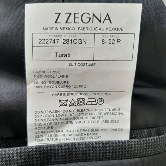 Z ZEGNA Turati 100% Wool Blazer Jacket Gray Men's Sz 44 R - Picture 15 of 15